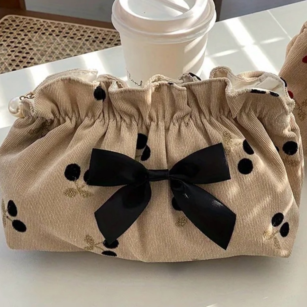 Gorgeous soft Cherry cosmetics bag